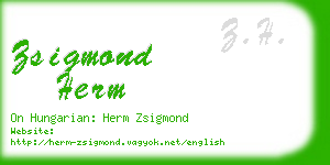 zsigmond herm business card